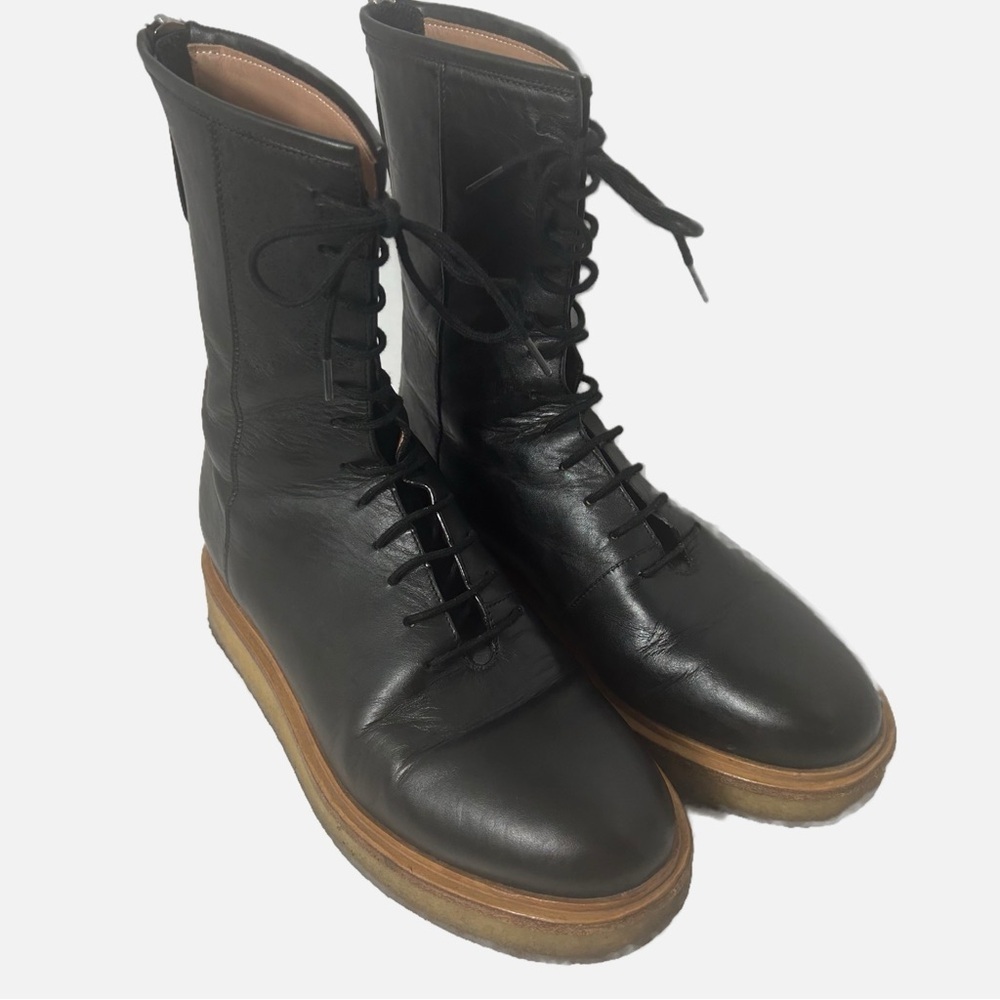 LEGRES Leather Womens Crepe Rubber Sole Calf High Boots Made in Italy 36 US 5.5